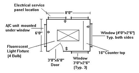 6x8 deluxe guard station rental floor plan Los Angeles